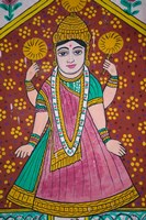 Wall Mural in the City Palace, Rajasthan, India Fine Art Print