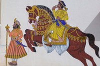 Wall Mural of horse and rider in the City Palace, Rajasthan, India Fine Art Print