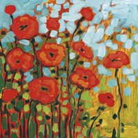 Red Poppy Field by Jennifer Lommers - 12" x 12"