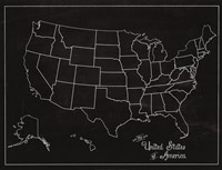 USA Map (chalk) Fine Art Print