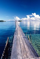 Wooden Jetty Extending off Kadidiri Island, Togian Islands, Sulawesi Fine Art Print