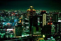 Aerial View of Downtown Skyline, Osaka, Japan Fine Art Print