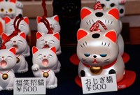 Display of Lucky Cats, Japanese Cultural Icon for Good Fortune, Akasaka, Tokyo, Japan Fine Art Print