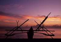 Indonesia, Perahu, Doubleoutrigger fishing canoe Fine Art Print