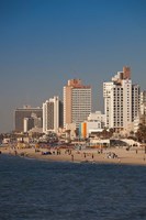 Israel, Tel Aviv, beachfront hotels, late afternoon Fine Art Print