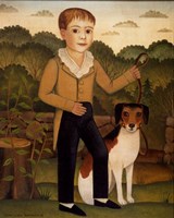 Boy with Dog by Diane Ulmer Pedersen - 12" x 15", FulcrumGallery.com brand