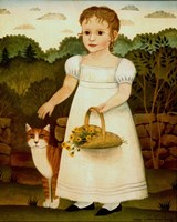 Girl with Cat Fine Art Print