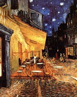 The Cafe Terrace on the Place du Forum, Arles, at Night, c.1888 Fine Art Print