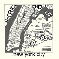 New York Map by Urban Cricket - 16" x 16" - $15.99