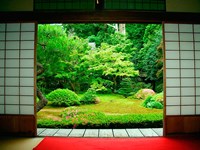 Traditional Architecture and Zen Garden, Kyoto, Japan Fine Art Print