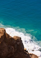 Deposit of salt and gypsum by the cliff in Dead Sea, Jordan Fine Art Print