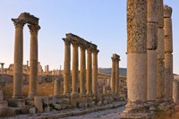 Column street in ancient Jerash ruins, Amman, Jordan Fine Art Print