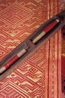 Weaving Shuttle with Colorful Fabric, Luang Prabang, Laos Fine Art Print