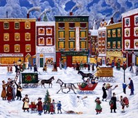 Christmas On Main Street Fine Art Print