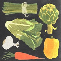 Blackboard Veggies IV Fine Art Print