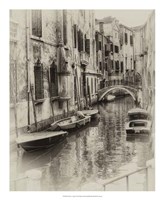 Six Boats Sepia Fine Art Print