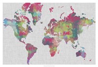 Impasto Map of the World Fine Art Print