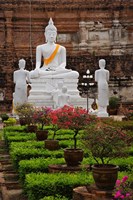 White Buddha, Wat Yai Chaya Mongkol or The Great Temple of Auspicious Victory, Ayutthaya, Thailand Fine Art Print