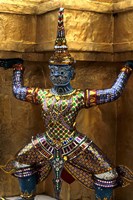Close-up of beautiful gold decorations at Emerald Buddha in Grand Palace in Bangkok Thailand Fine Art Print