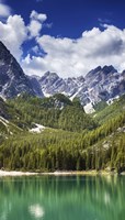 Lake Braies and Dolomite Alps, Northern Italy Fine Art Print