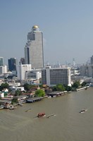 Downtown Bangkok skyline view with Chao Phraya river, Thailand Fine Art Print