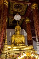 Bronze cast seated Buddha covered in gold, Wat Na Phramane, Ayuthaya, Thailand Fine Art Print