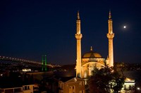 Mecidiye Mosque, Bosphorus Bridge, Ortakoy, Istanbul Fine Art Print