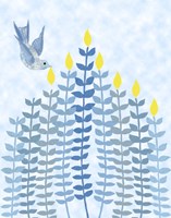 Bird Hanukkah Candles Fine Art Print