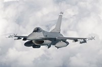 F-16 from the Colorado Air National Guard in flight over Brazil Fine Art Print