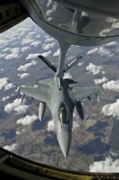 Chilean Air Force F-16 refuels from a US Air Force KC-135 Stratotanker Fine Art Print