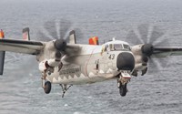 C-2A GreyhoundP repares for Landing Aboard the USS George HW Bush Fine Art Print