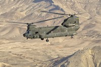 Italian Army CH-47C Chinook Helicopter Over Afghanistan Fine Art Print