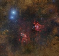 The Cat's Paw and Lobster Nebulae in Scorpius Fine Art Print