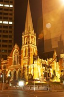 Albert Street Uniting Church at Night, Brisbane, Queensland, Australia Fine Art Print