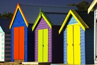 Bathing Boxes, Middle Brighton Beach, Port Phillip Bay, Melbourne, Victoria, Australia Fine Art Print