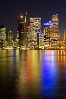 Brisbane River and Brisbane at Night, Queensland, Australia Fine Art Print