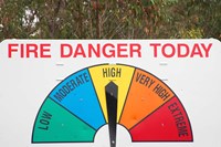 Fire Danger Warning Sign, Queensland, Australia Fine Art Print