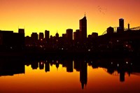 Melbourne CBD and Telstra Dome at Dawn, Victoria, Australia Fine Art Print