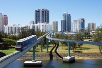Monorail by Jupiter's Casino, Broadbeach, Gold Coast, Queensland, Australia Fine Art Print