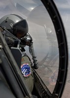 F-16 Pilot Checks Position of his Wingman Fine Art Print