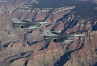 F-16's fly in formation near the Grand Canyon, Arizona Fine Art Print