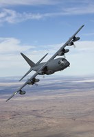 MC-130 Manuevers During a Training Mission Fine Art Print