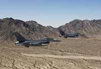 Two F-16's with the Arizona Mountains Fine Art Print