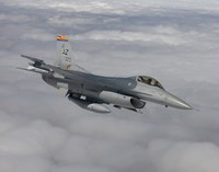F-16 Fighting Falcon Maneuvers During a Training Mission Fine Art Print