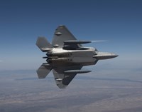 F-22 Raptor Maneuvers over New Mexico Fine Art Print