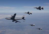 Four F-16's and a KC-135 over Arizona Fine Art Print