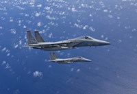 Two F-15 Eagles over the Pacific Ocean Fine Art Print
