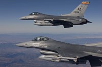 Close-Up of Two F-16's over Arizona Fine Art Print