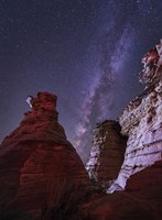 Milky Way  above the Wedding Party Rock Formation, Oklahoma Fine Art Print