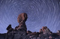 Star trails around the Northern Pole Star, Arches National Park, Utah Fine Art Print